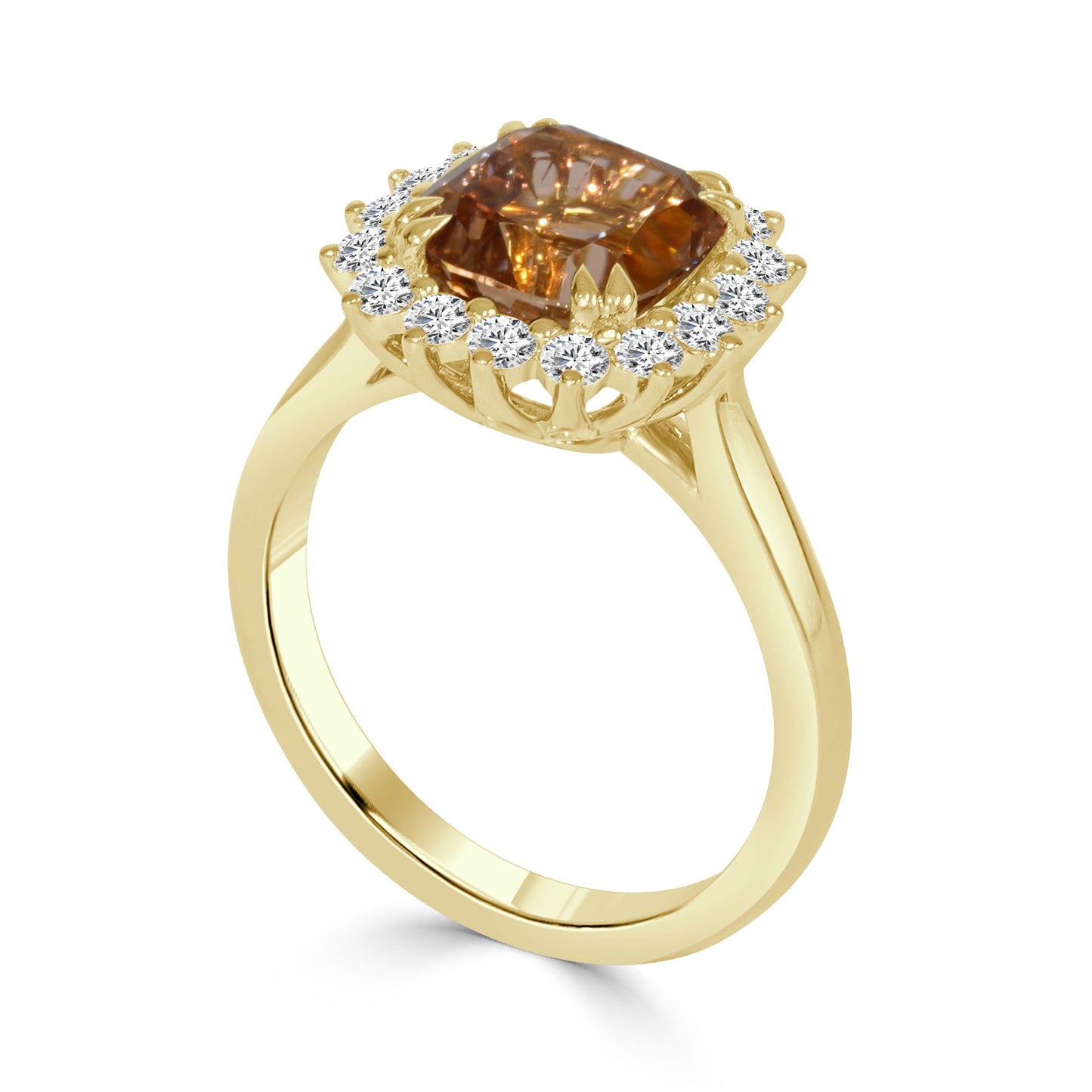 Peach Tourmaline and Diamond Dress Ring