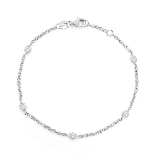 Marquise Cut Diamond Bezel Set Bracelet