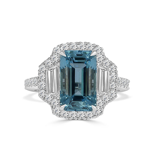 Sable - Aquamarine and Diamond Ring