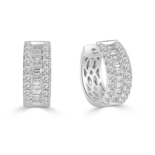 Diamond Set Huggie Earrings