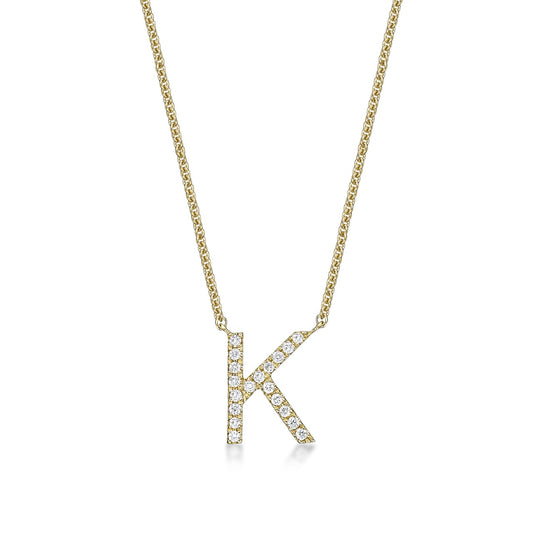 Diamond Set Inital Pendant