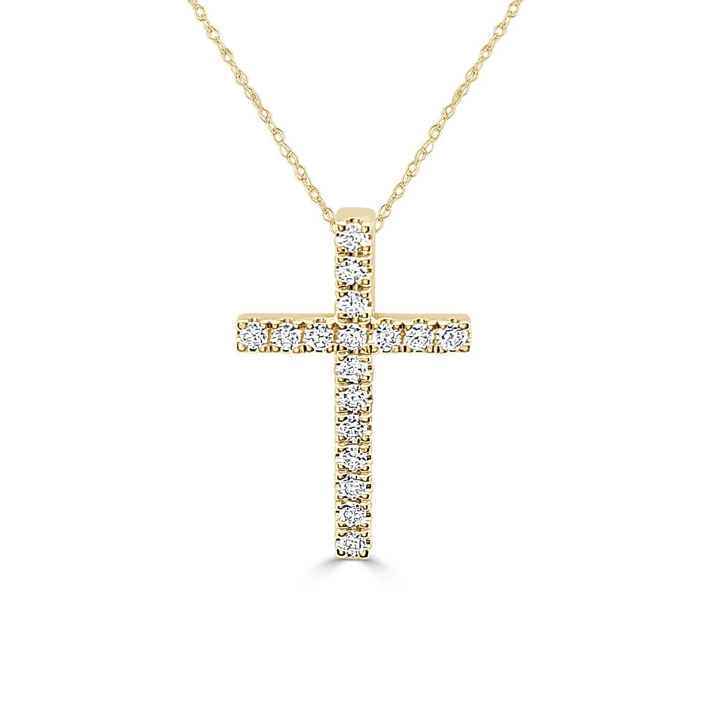 Round Brilliant Cut Diamond Cross Pendant