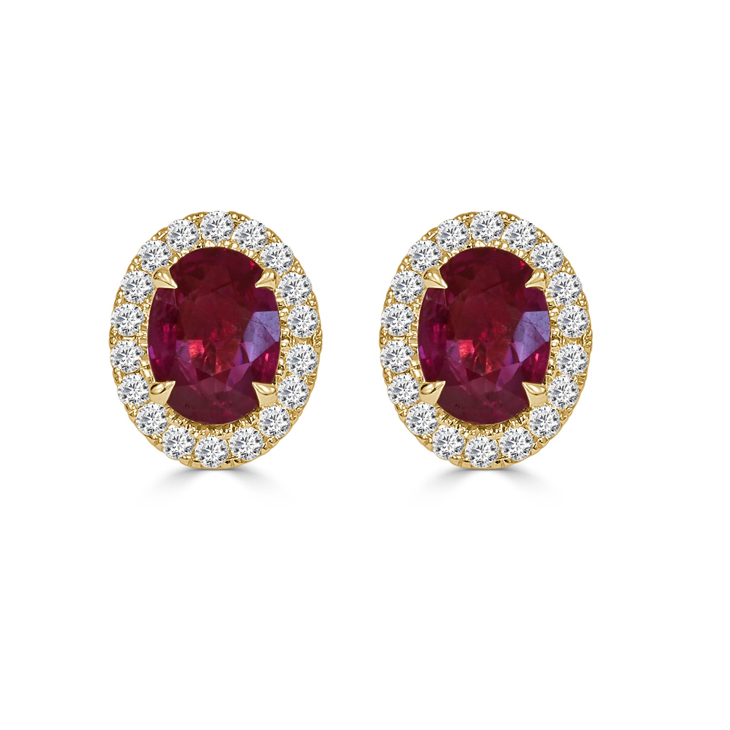 Ruby and diamond earrings