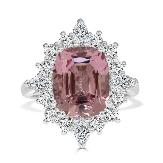 Pink Tourmaline and Diamond Dress Ring image 0