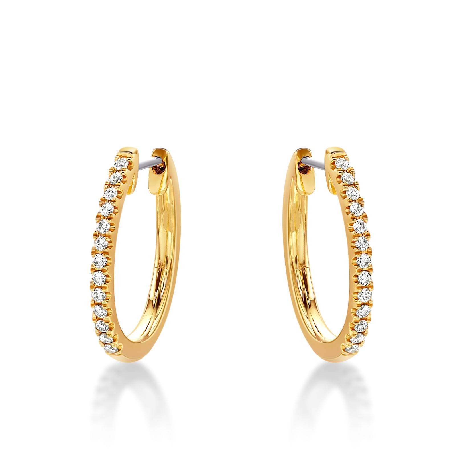 18K Round Brilliant Cut Diamond Huggie Earrings image 0