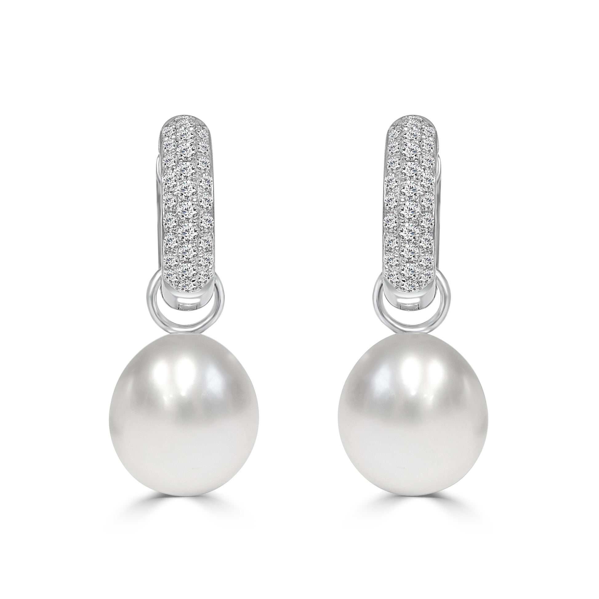 South Sea Pearl Pavé Hoops image 1
