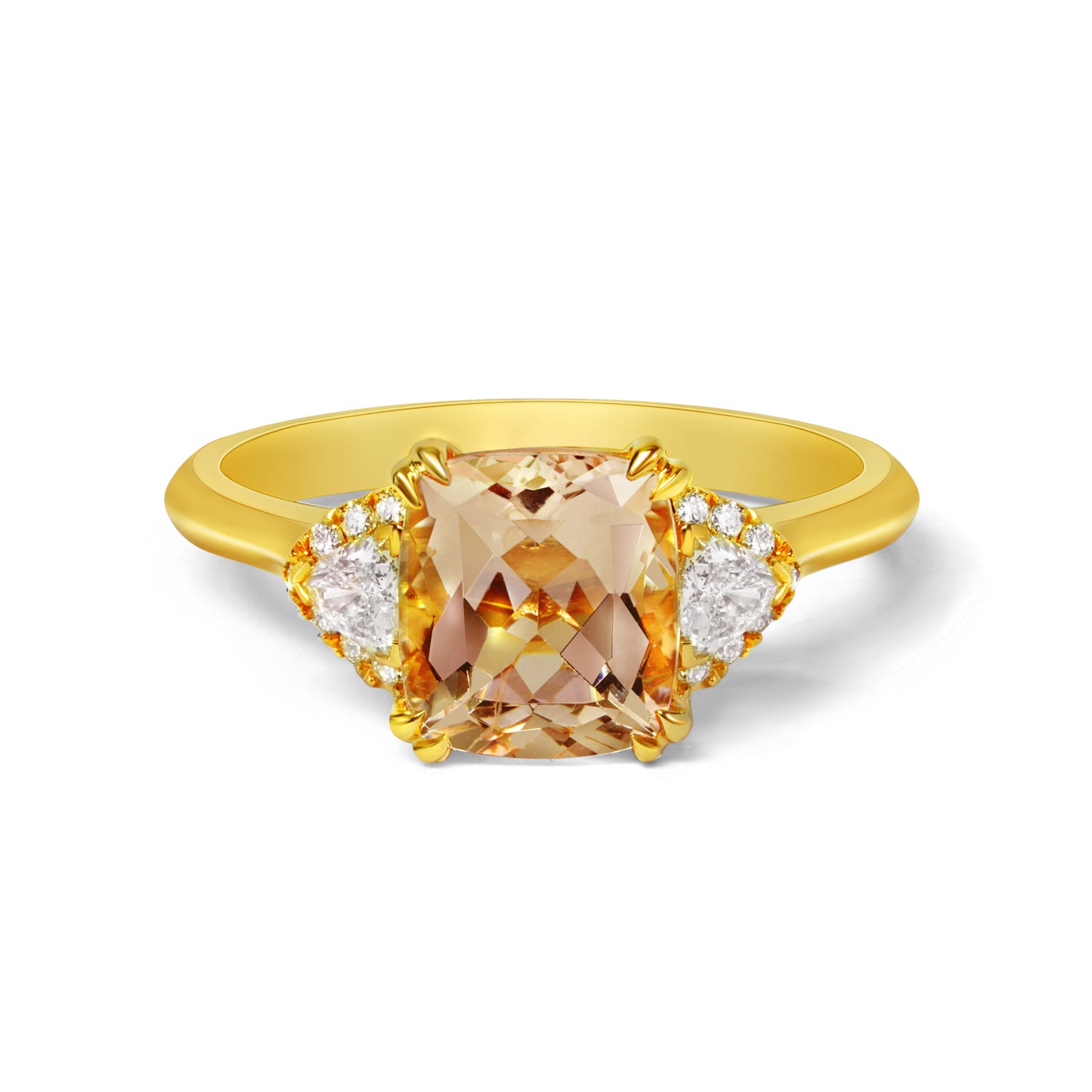 Peach Morganite and Diamond Dress Ring image 0
