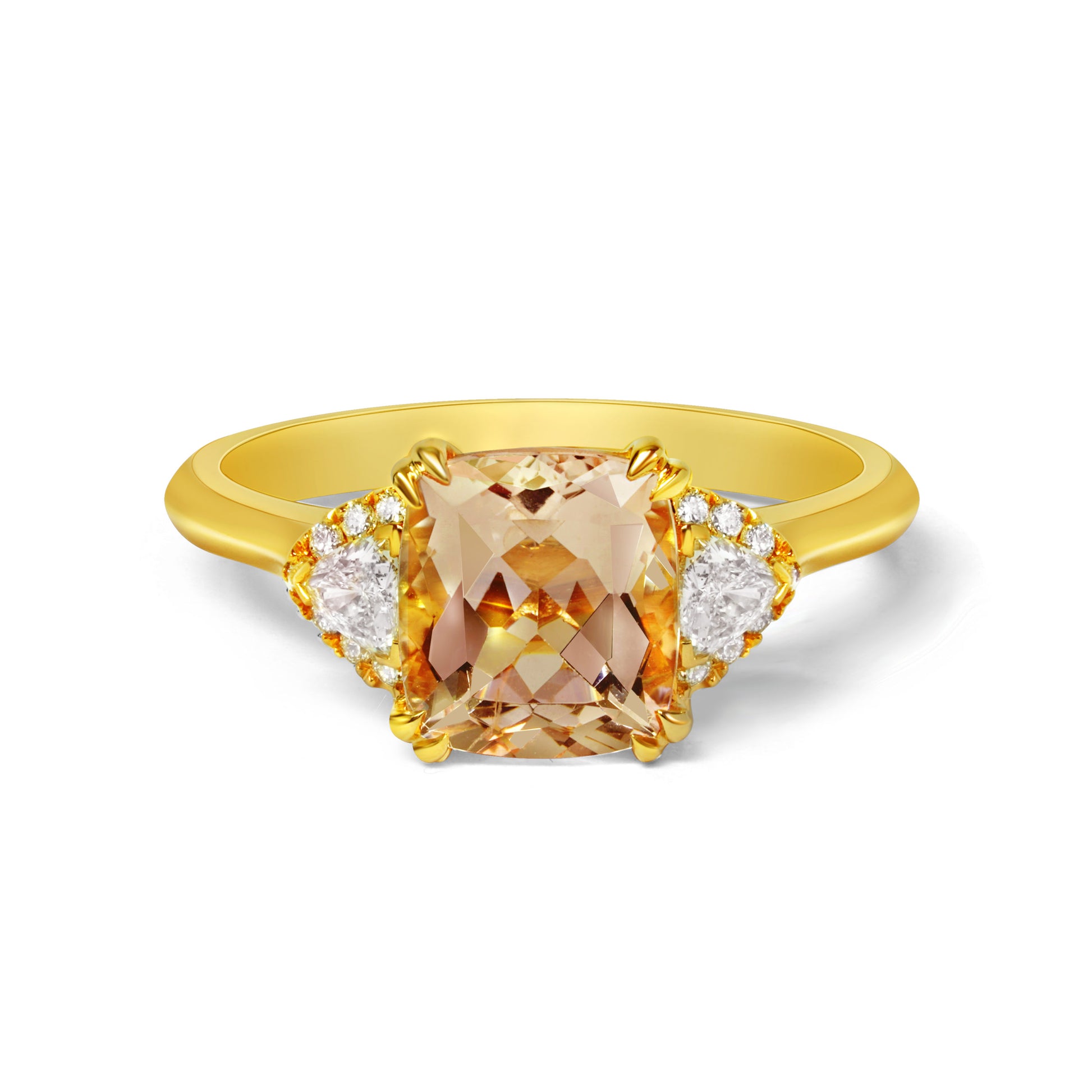 Peach Morganite and Diamond Dress Ring image 0