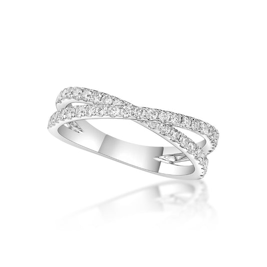 Round Brilliant Cut Crossover Dress Ring image 0