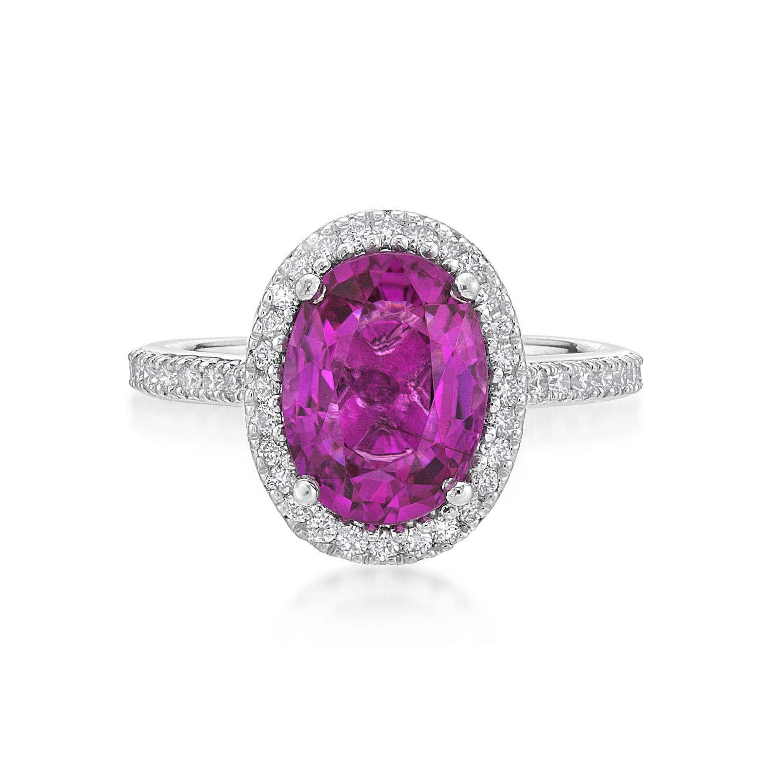 Pink Tourmaline and Diamond Halo Dress Ring image 0