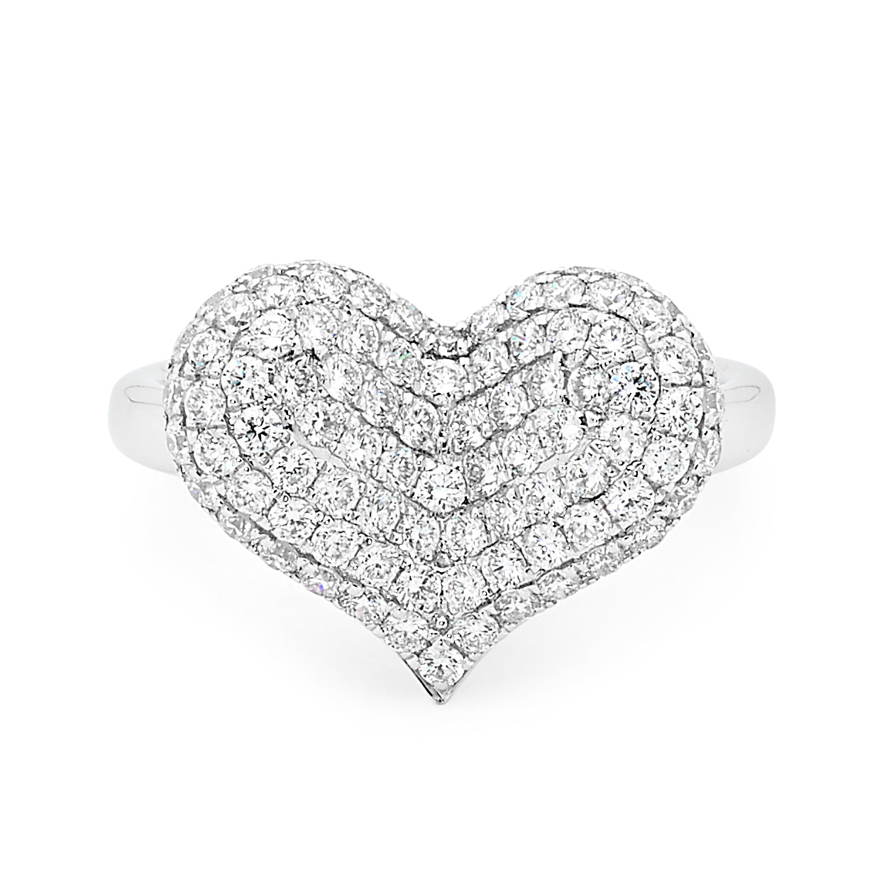 Pave Set Diamond Heart Dress Ring image 0
