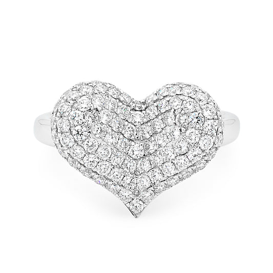 Pave Set Diamond Heart Dress Ring image 0