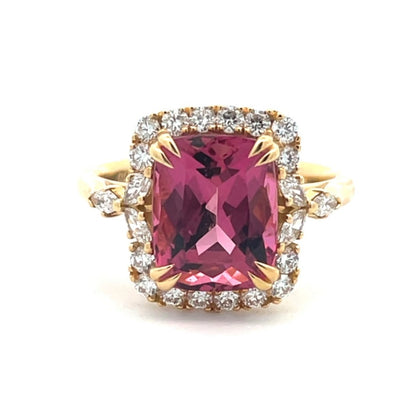 Pink Tourmaline and Diamond Dress Ring image 0