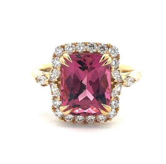 Pink Tourmaline and Diamond Dress Ring image 0