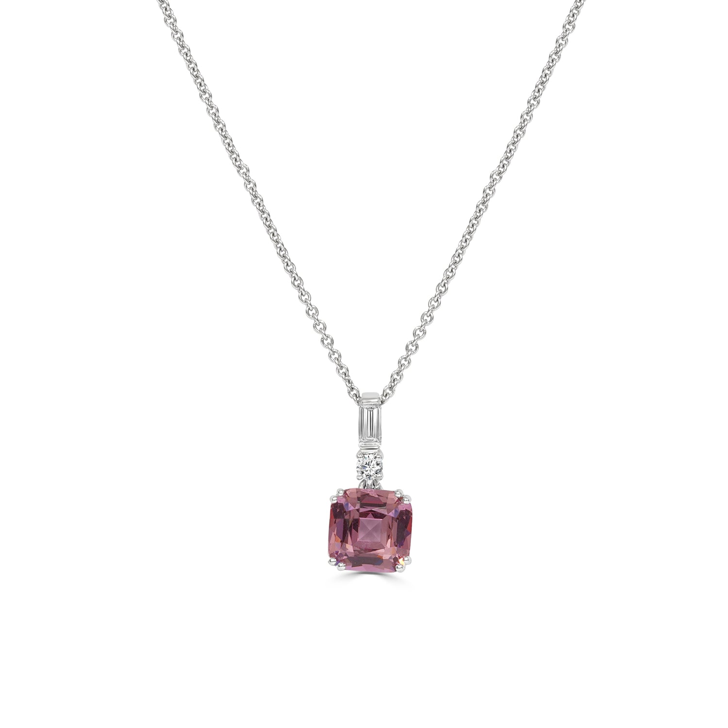 Pink Spinel and Diamond Pendant image 0