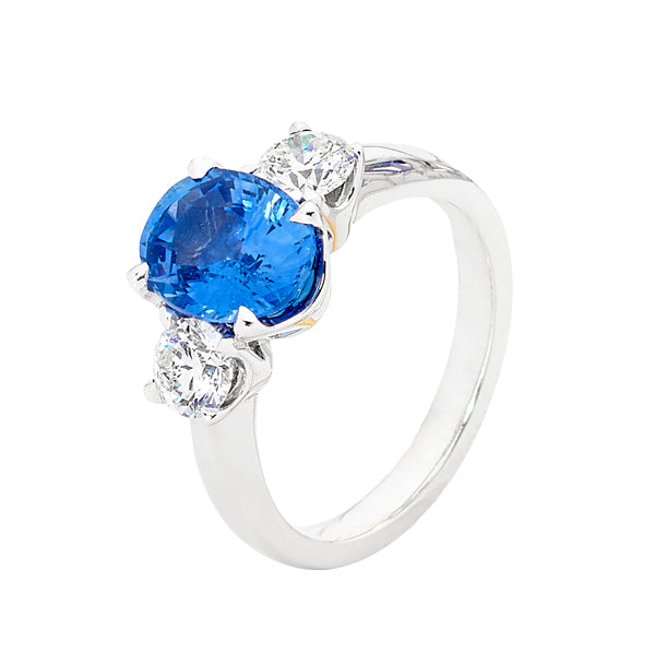 Ceylon Sapphire Trilogy Ring image 1