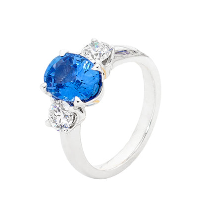 Ceylon Sapphire Trilogy Ring image 1
