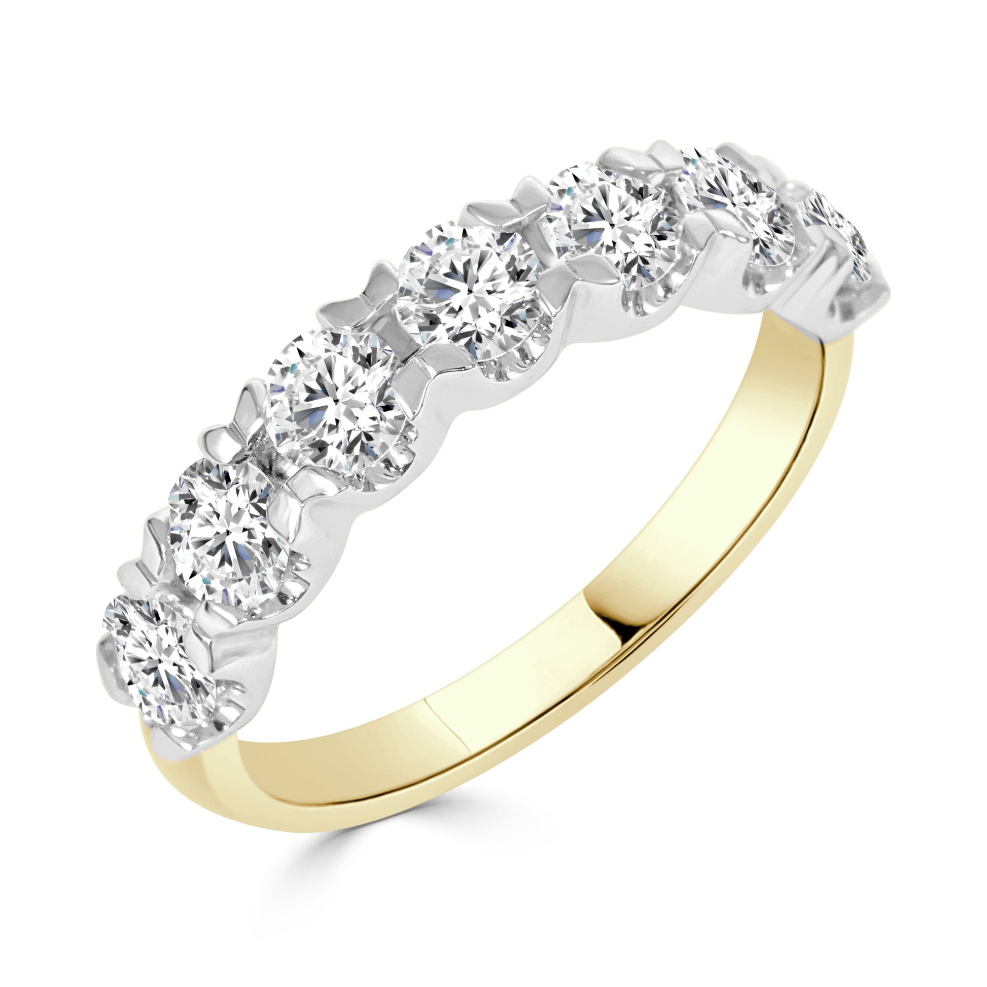 Round Brilliant Cut Diamond Claw Set Band image 1