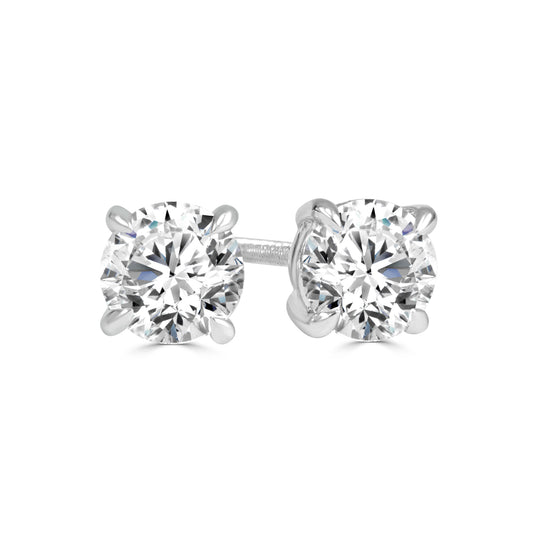 Lab Grown 2 = 1.50 Carat Round Brilliant Cut Diamond Studs image 0