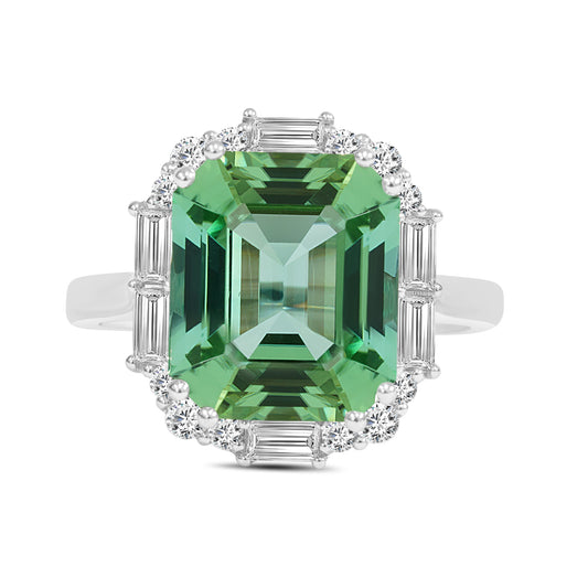 Green Tourmaline and Diamond Dress Ring image 0