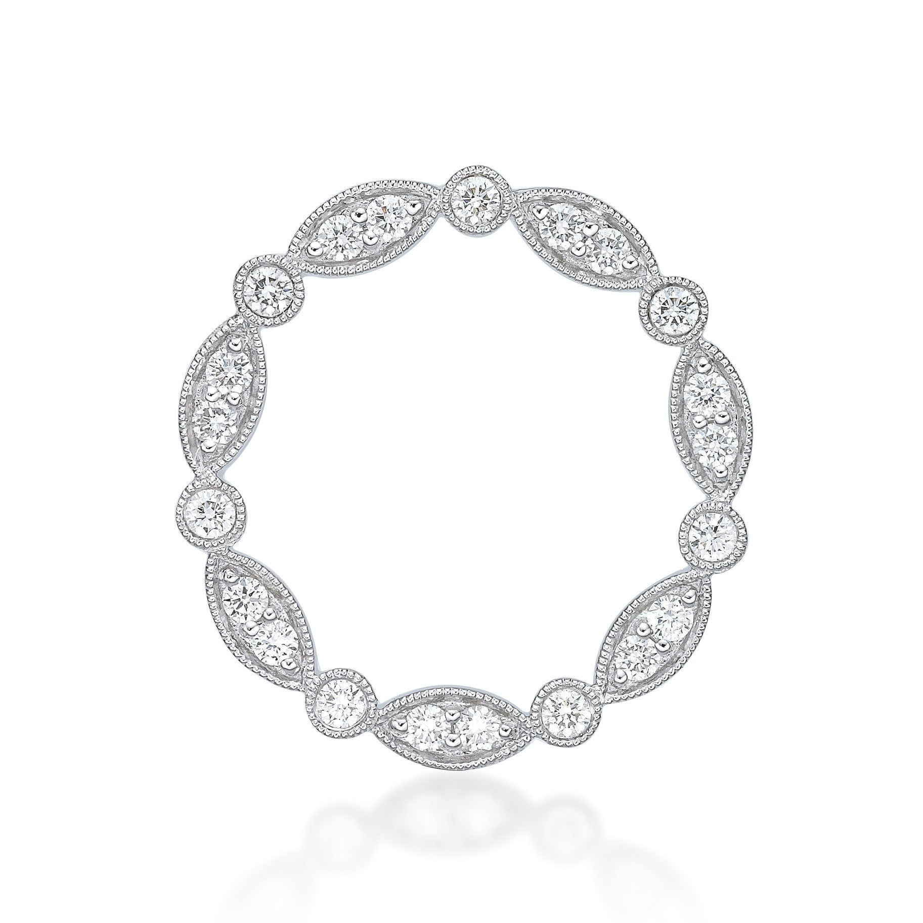 Round Brilliant Cut  Diamond Circle Pendant image 0