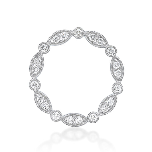 Round Brilliant Cut  Diamond Circle Pendant image 0