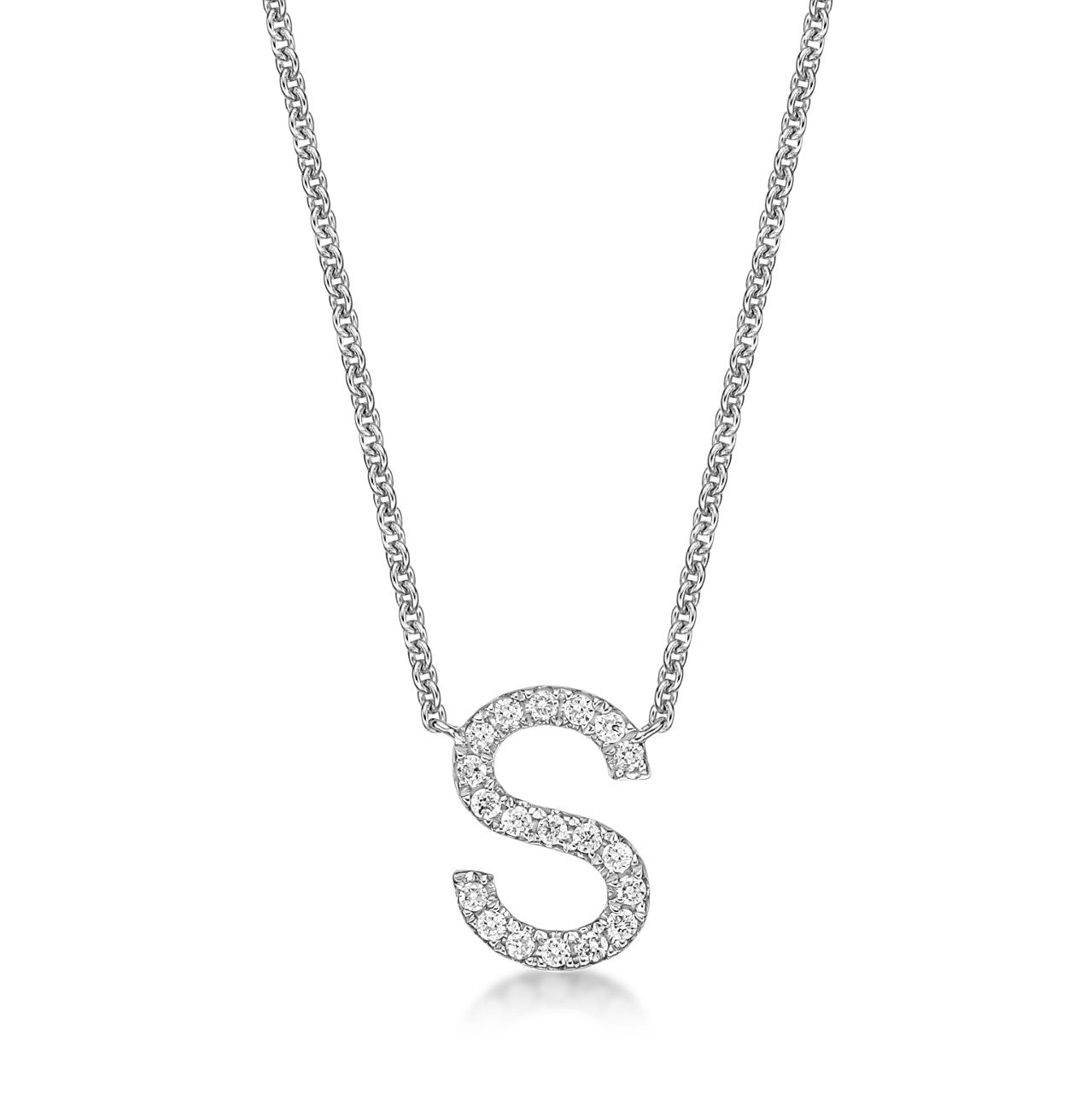 9K Round Brilliant Cut Diamond Initial Pendant image 3