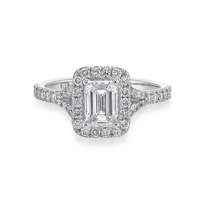 Halley - Emerald Cut Diamond Engagement Ring image 0