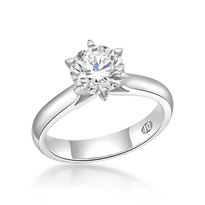 18k 1.00 Ct Round Brilliant Cut Diamond Solitaire image 1