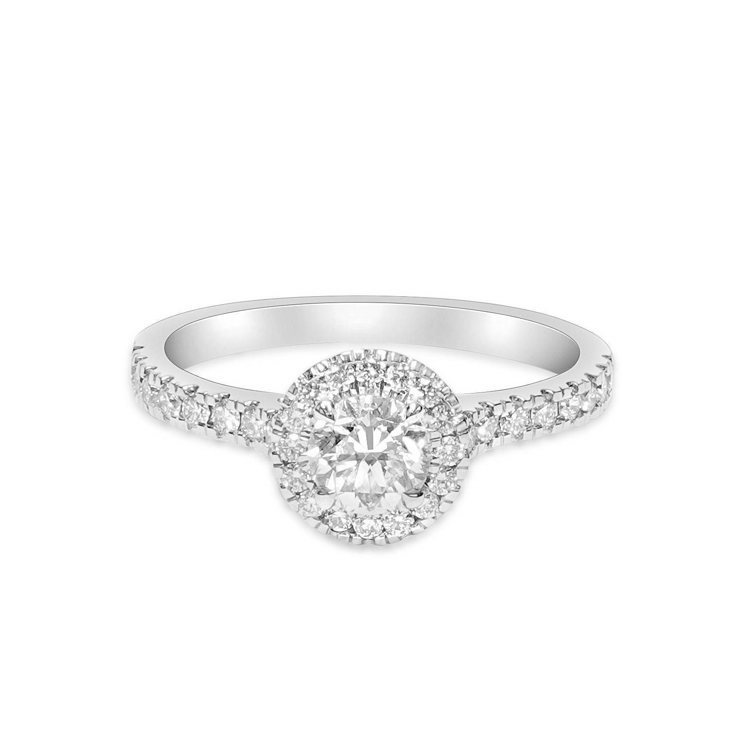 18K Diamond Halo Engagement Ring image 0