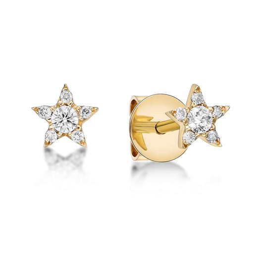 Round Brilliant Cut Cluster Star Shape Studs image 0