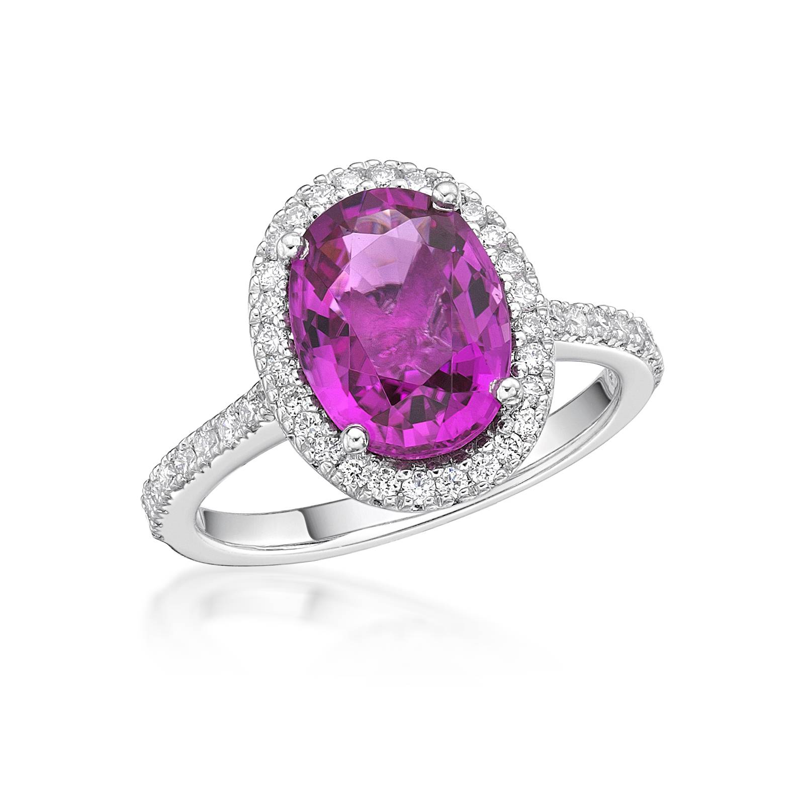 Pink Tourmaline and Diamond Halo Dress Ring image 1