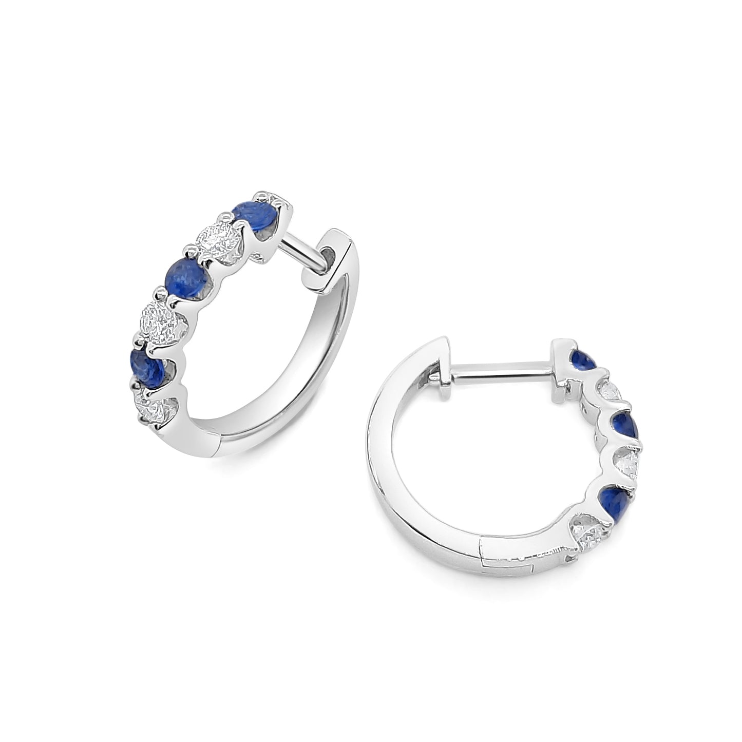 Sapphire and Diamond Huggie Earrings image 0