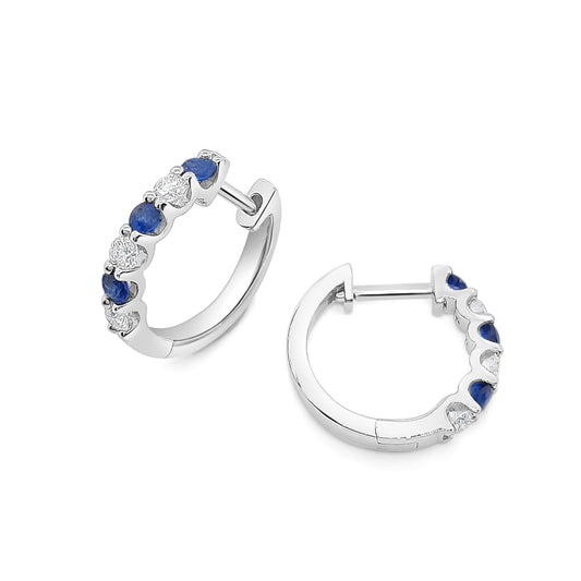 Sapphire and Diamond Huggie Earrings image 0