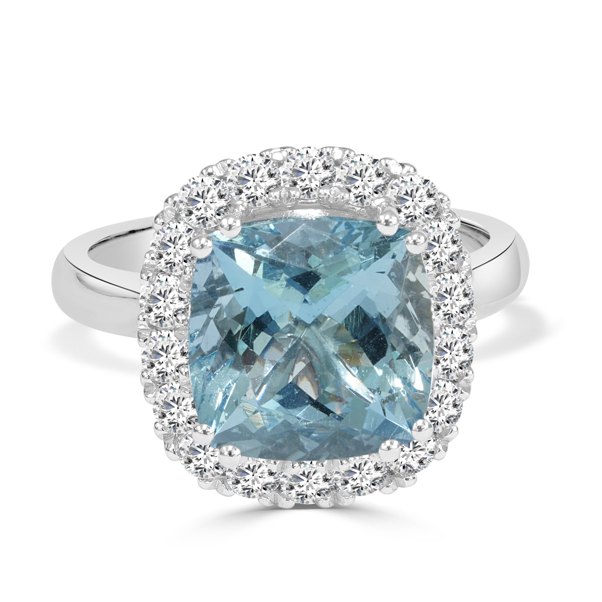 Aquamarine and Diamond Dress Ring image 0