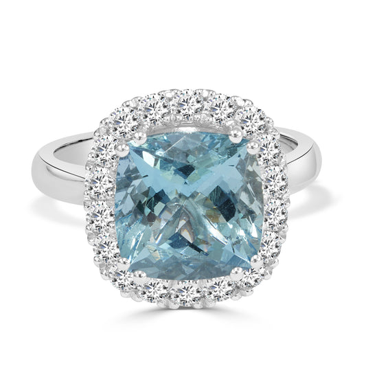 Aquamarine and Diamond Dress Ring image 0
