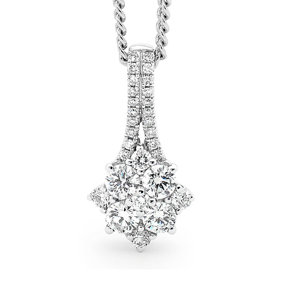 Round Brilliant Cut Diamond Ice Pendant image 0