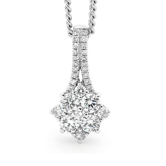 Round Brilliant Cut Diamond Ice Pendant image 0