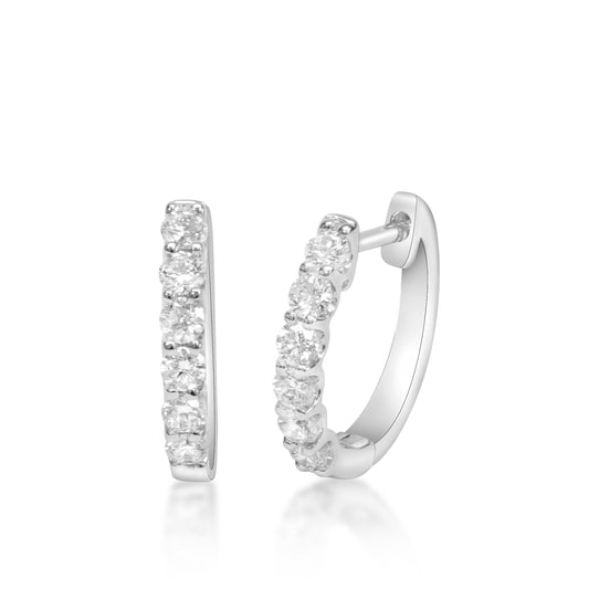 Round Brilliant Cut Claw Set Huggies image 0