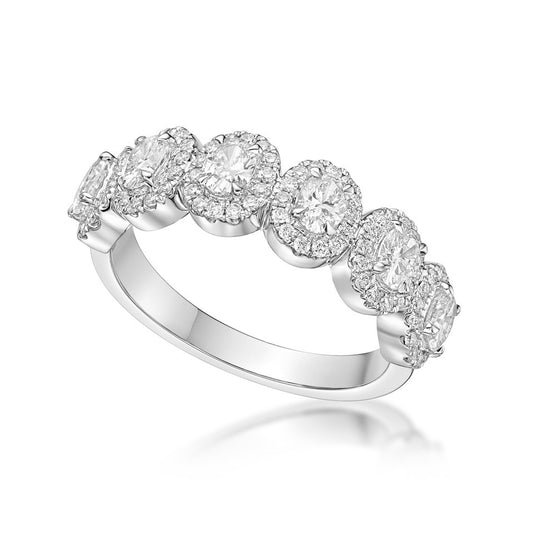 Round Brilliant Cut and Oval Diamond Dress Ring image 0