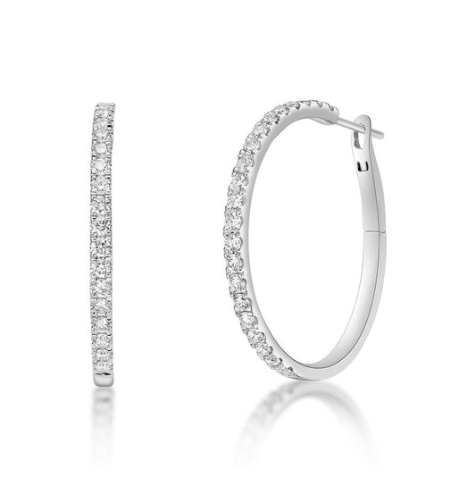 Round Brilliant Cut Diamond Hoop Earrings image 0