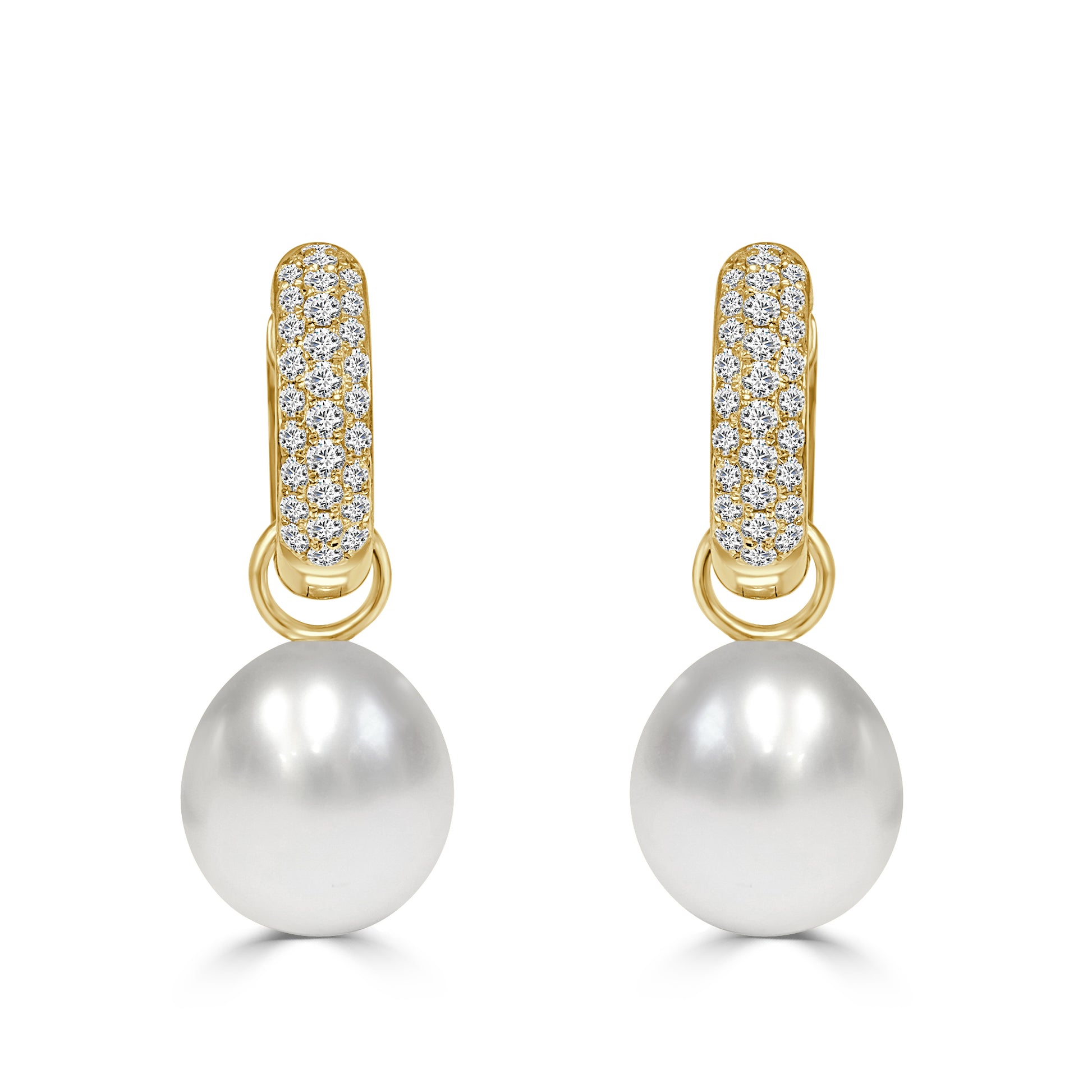 South Sea Pearl Pavé Hoops image 0