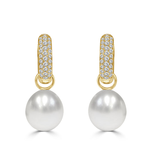 South Sea Pearl Pavé Hoops image 0