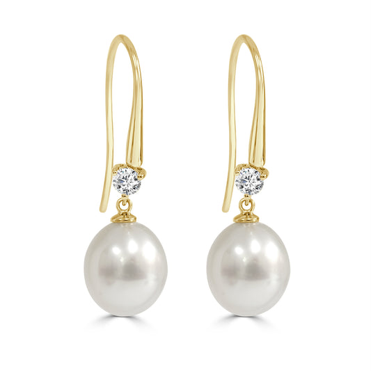 South Sea Pearl and Diamond Earrings image 0