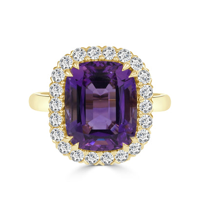 Amethyst and Diamond Dress Ring image 0