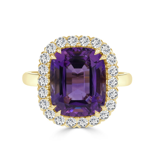 Amethyst and Diamond Dress Ring image 0