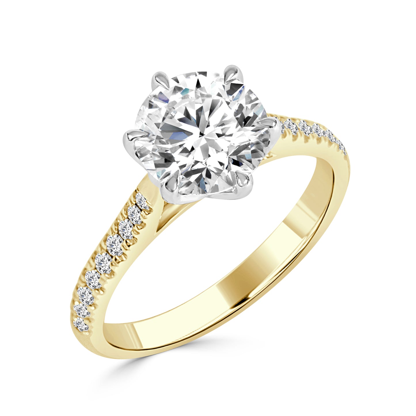 Lab Grown Round Brilliant Cut Diamond Engagement Ring image 1
