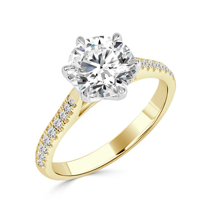 Lab Grown Round Brilliant Cut Diamond Engagement Ring image 1